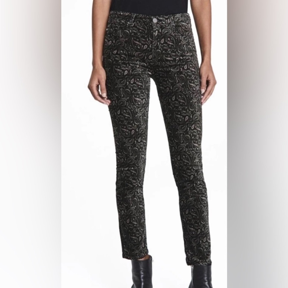 AG Adriano Goldschmied Leopard Print  Velvet High Rise Skinny Jeans. NWT Size 27